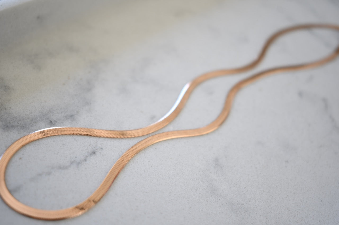 Klo Herringbone Chain in Rose Gold