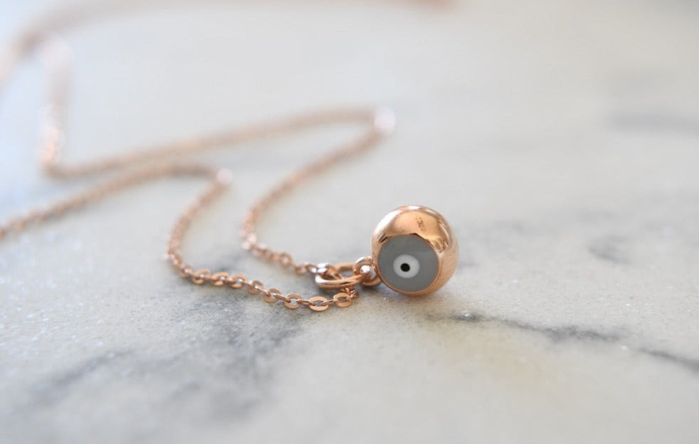Cami Round Eye Necklace in Rose Gold Plating