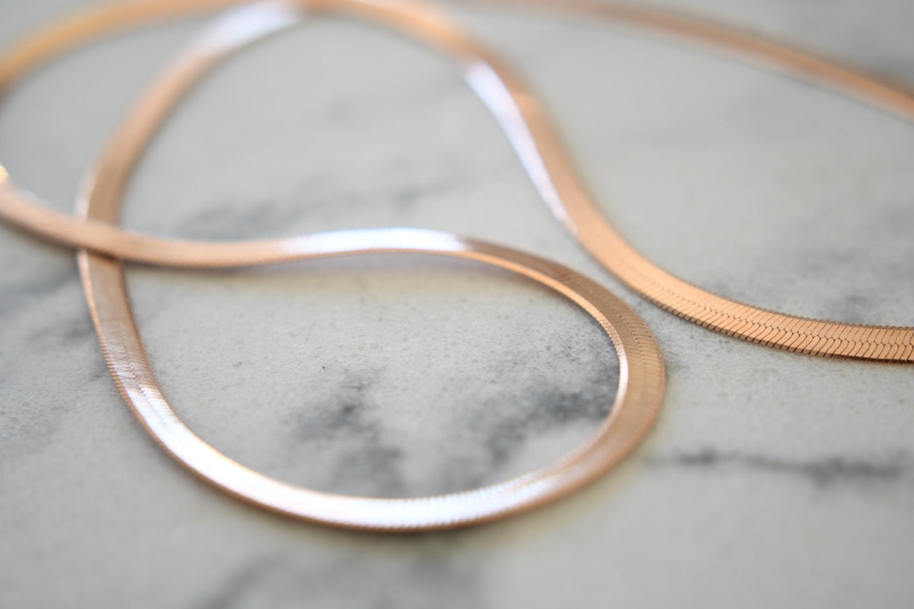 Klo Herringbone Chain in Rose Gold