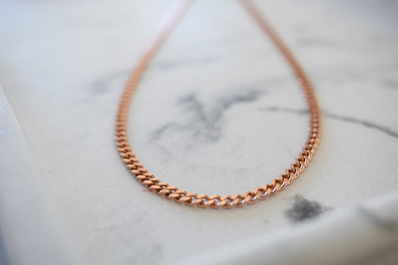 Keny Cuban Link Chain in Rose Gold Plating