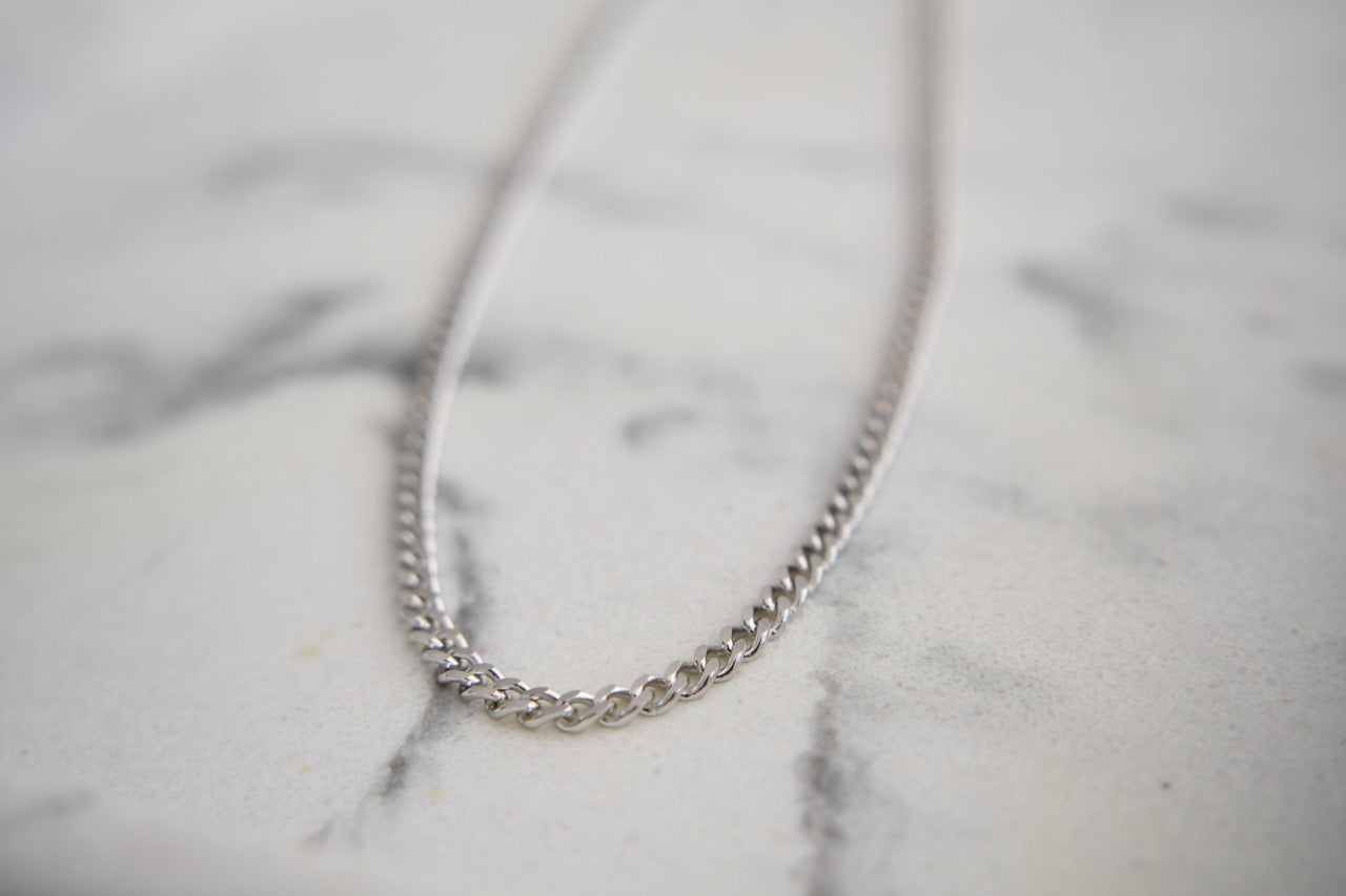 Keny Cuban Link Chain in White Gold Plating