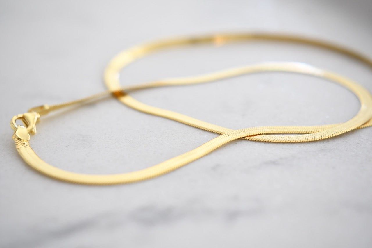 Klo Herringbone Necklace in 14K Gold