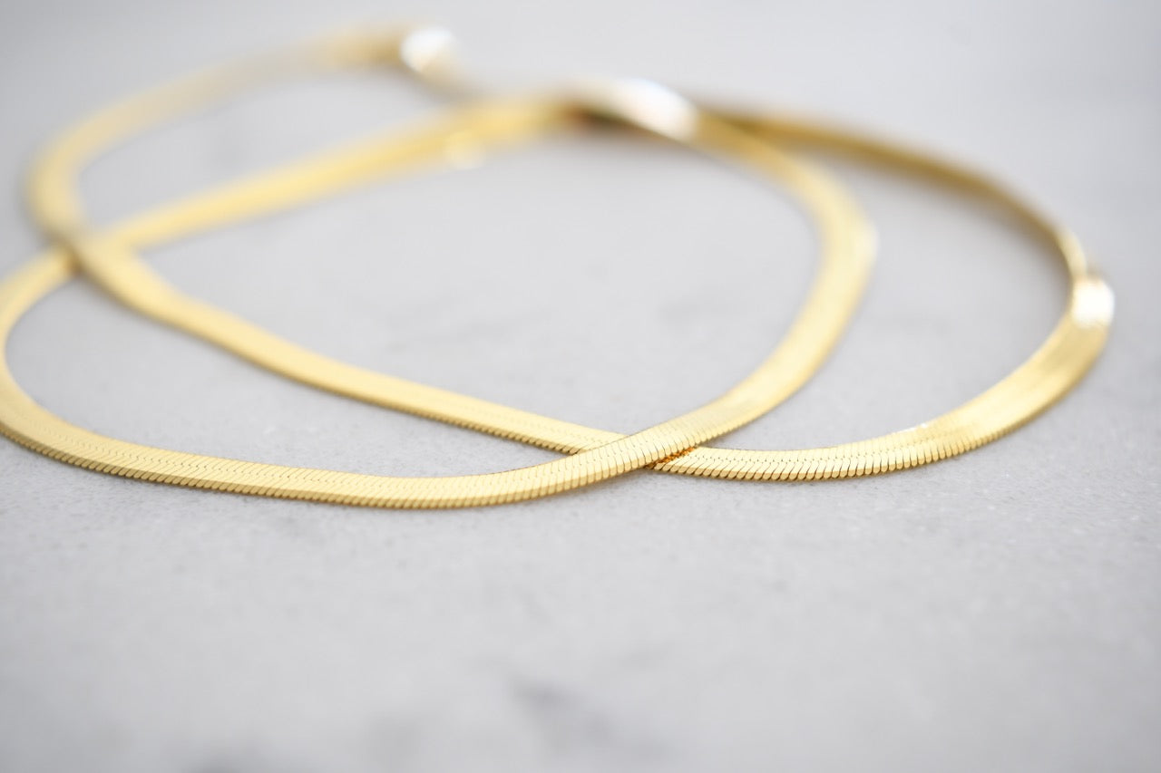 Klo Herringbone Necklace in 14K Gold