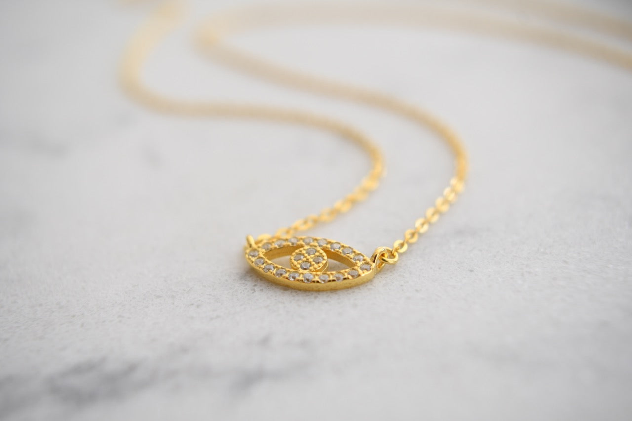 Lexi Mini Eye Necklace in 18K Gold Plating