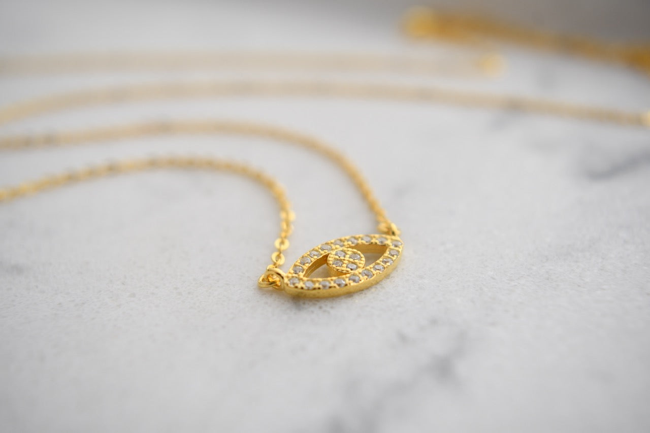 Lexi Mini Eye Necklace in 18K Gold Plating