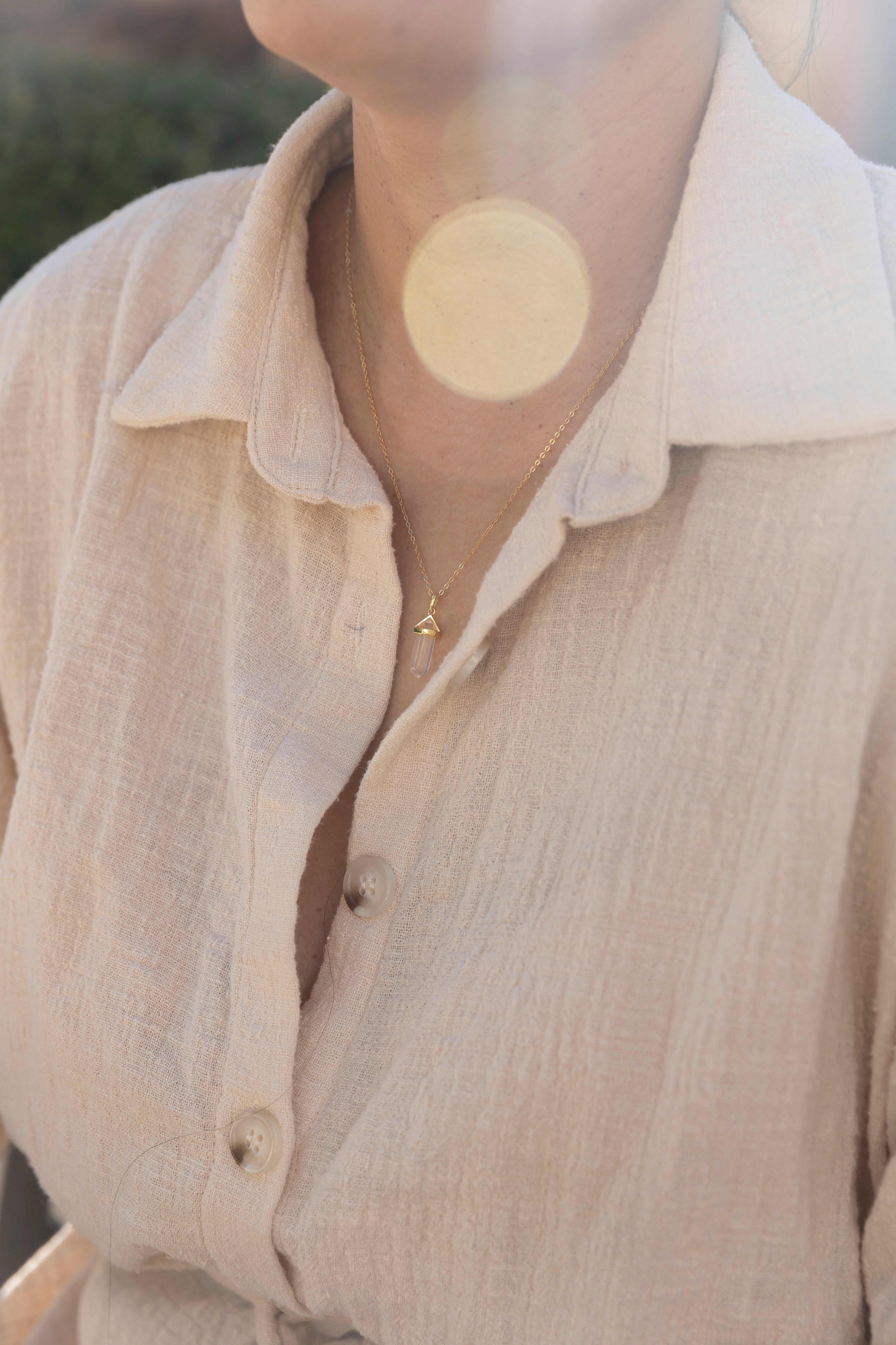 Indy Mini Power Crystal Necklace in 14K Gold Plating
