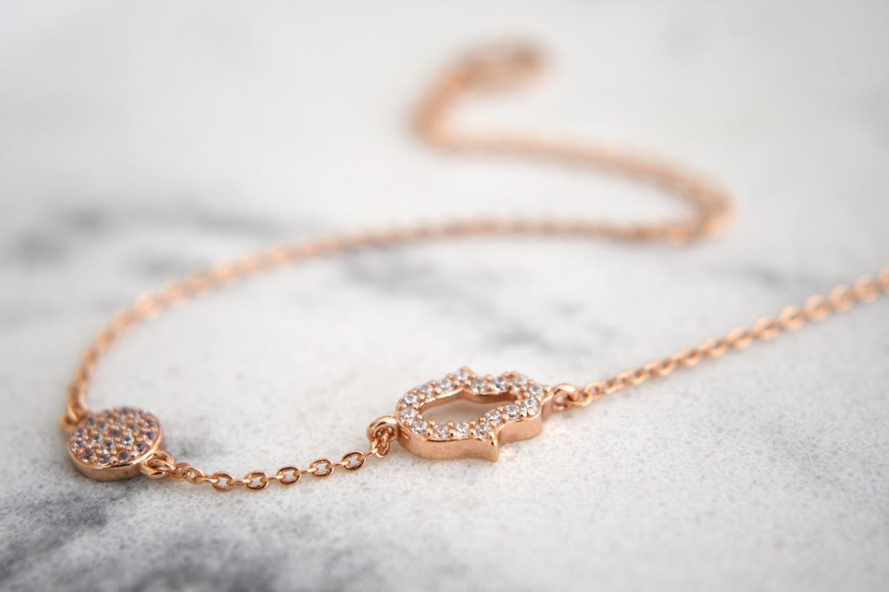 Elle Hand of Hamsa Chainlet in Rose Gold