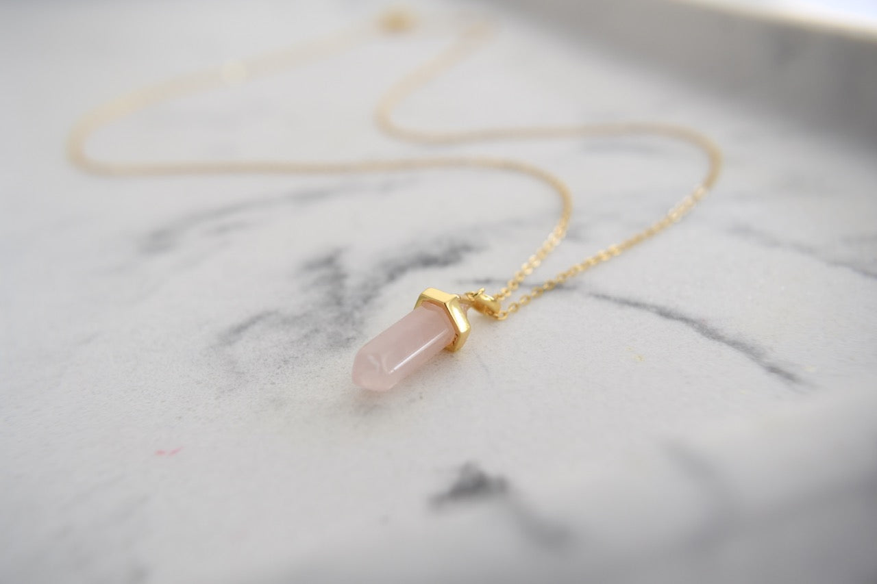 Indy Mini Power Crystal Necklace in 14K Gold Plating