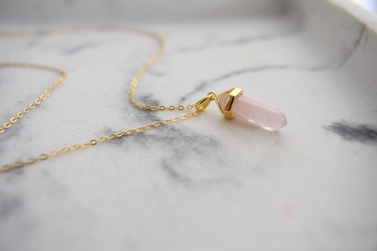 Indy Mini Power Crystal Necklace in 14K Gold Plating