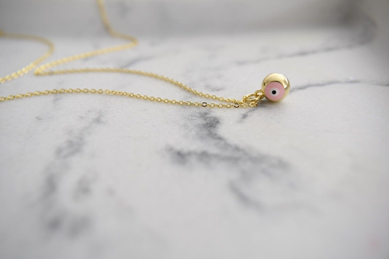 Cami Round Eye Necklace in 14 K Gold Plating