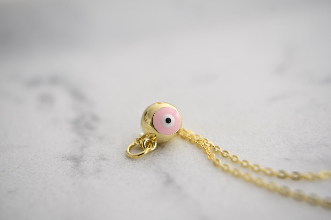 Cami Round Eye Necklace in 14 K Gold Plating